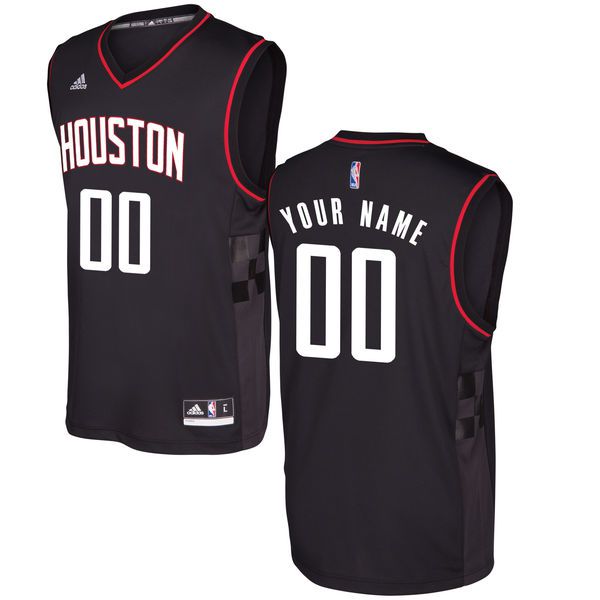 Men Houston Rockets Adidas Black Alternate Custom Replica NBA Jersey